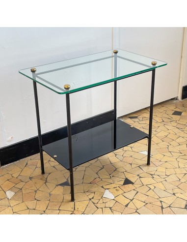 Console verre et métal, 1960 Amélioration de cerveau avec